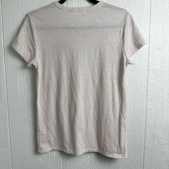 Marine Layer Striped Bonita Rose Printed Cotton Rayon Blend Shirt Size Medium - Picture 8 of 9